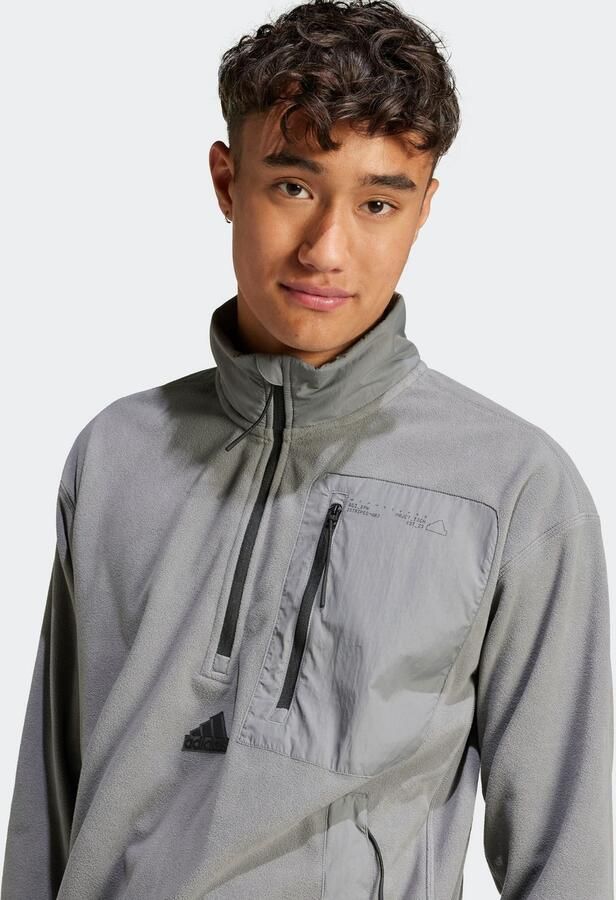 Adidas City Escape Polar Fleece Jack met Halflange Rits Grijs- Heren Grijs - Foto 2