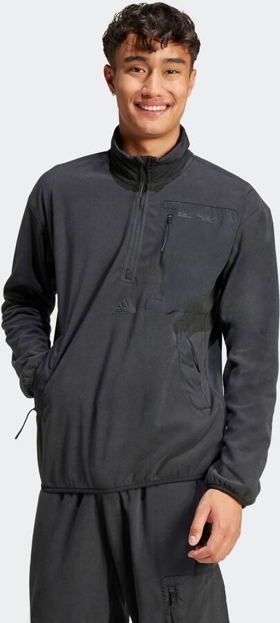 Adidas City Escape Polar Fleece Jack met Halflange Rits Zwart- Heren Zwart - Foto 5