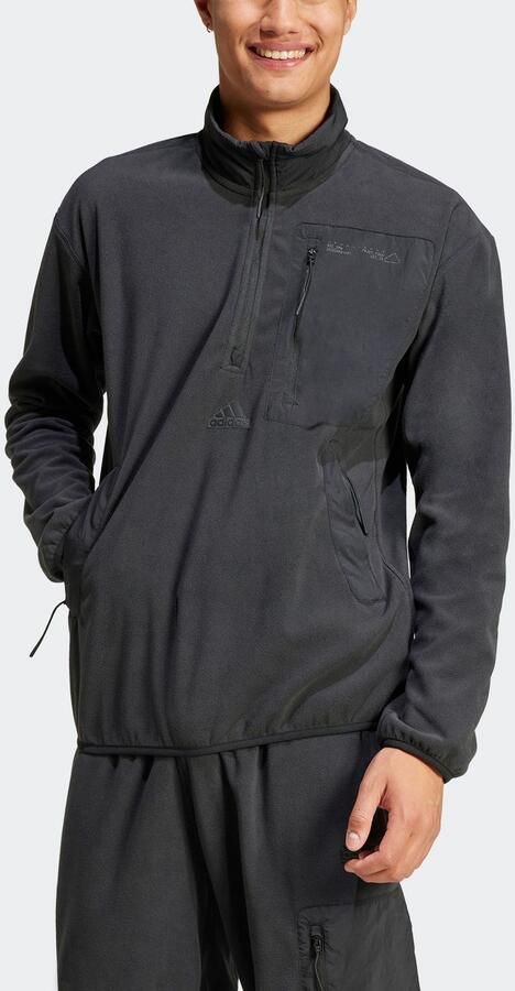Adidas City Escape Polar Fleece Jack met Halflange Rits Zwart- Heren Zwart - Foto 3