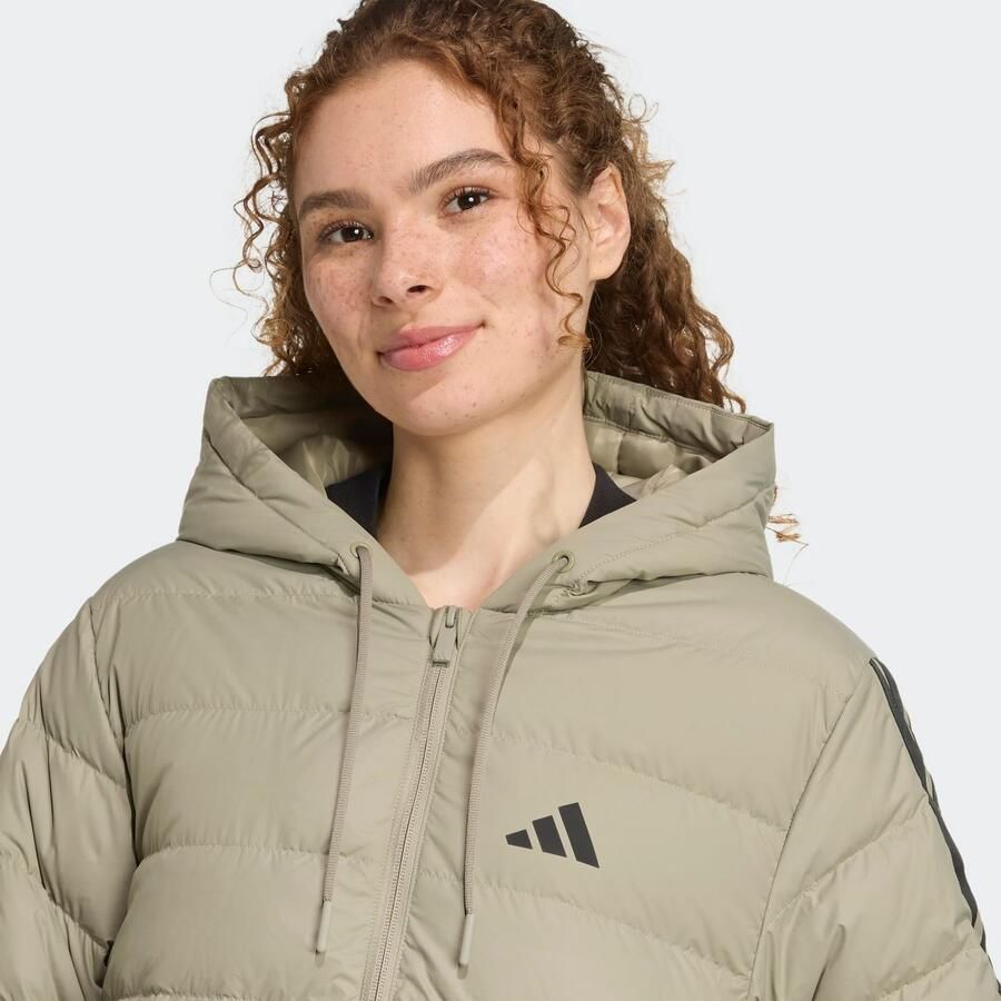 Adidas Essentials CLIMAWARM 3-Stripes Light Down Parka met Capuchon