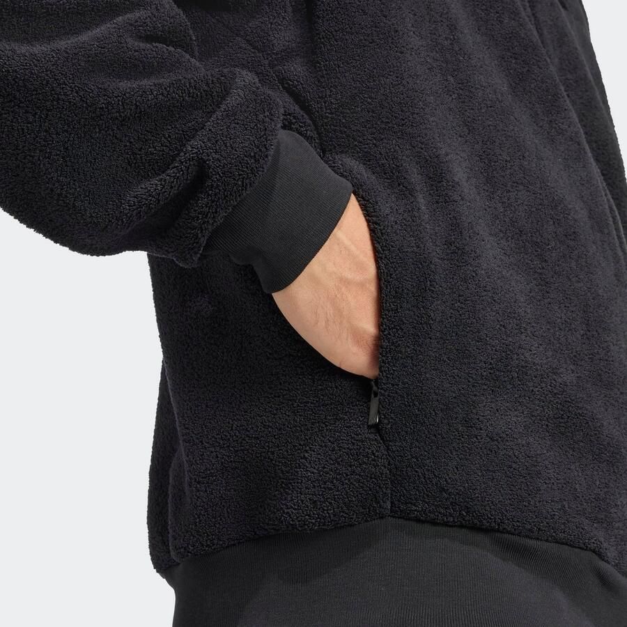 Adidas Sportswear Fleecejack met opstaande kraag en ritssluiting