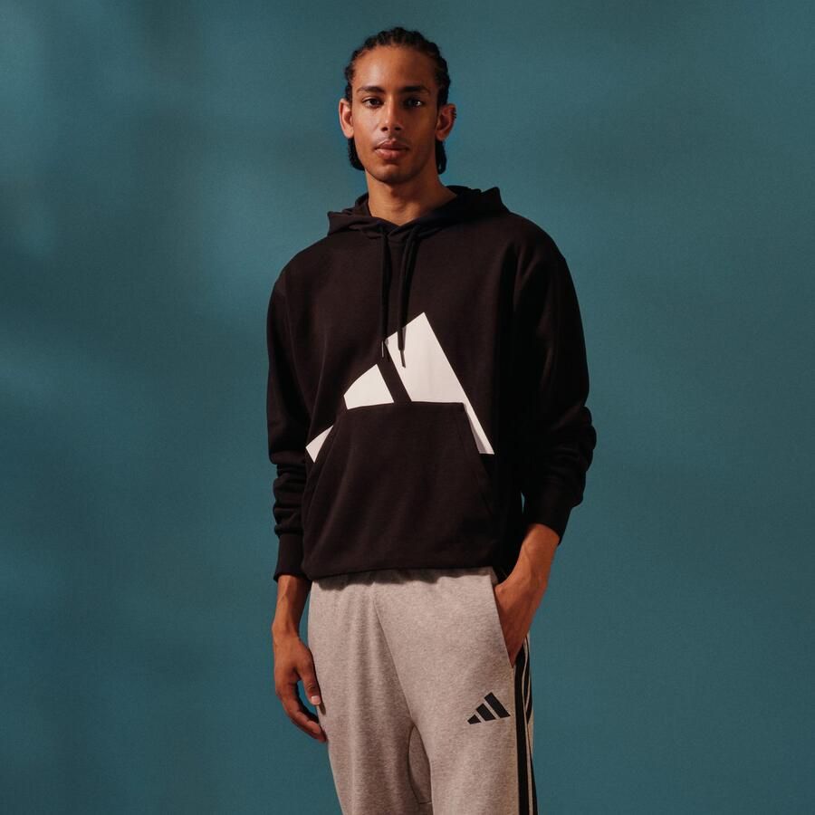 Adidas Essentials 3-Stripes French Terry Ritshoodie Zwart- Heren Zwart - Foto 6