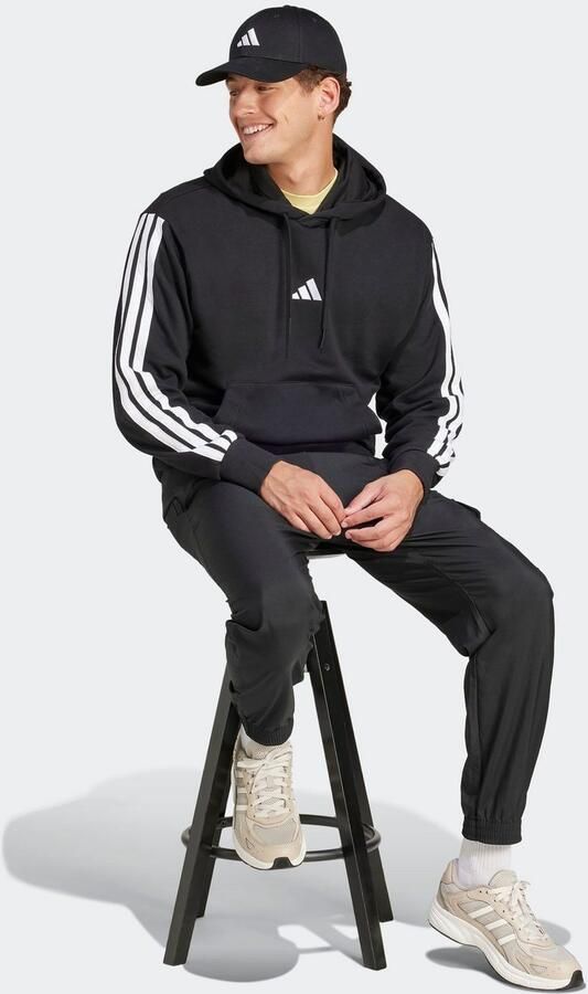 Adidas Zwarte hoodie Essentials 3 Stripes Black Heren - Foto 5