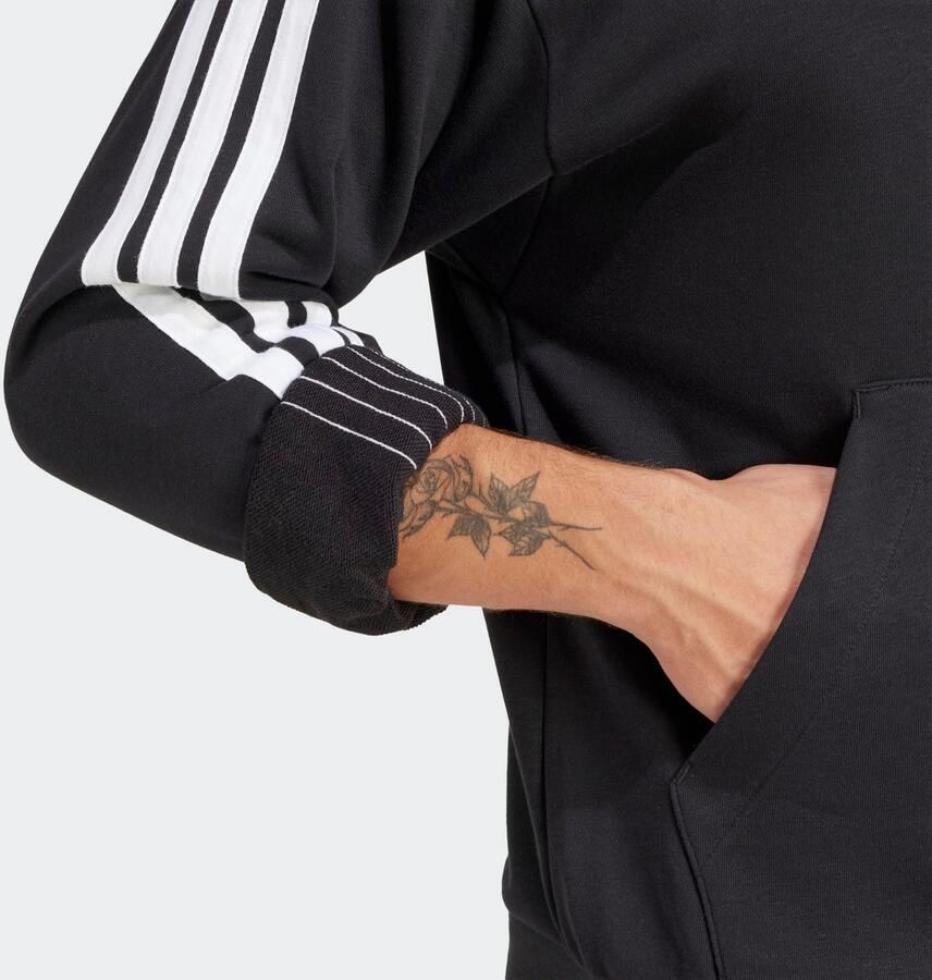 Adidas Zwarte hoodie Essentials 3 Stripes Black Heren
