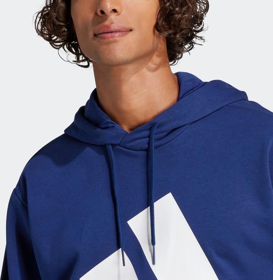 Adidas Blauwe hoodie Essentials Big Logo White Heren