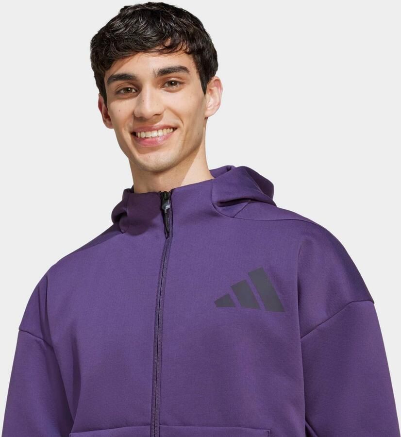 Adidas Aston Villa FC Z.N.E. Full Zip Hoodie Paars- Heren Paars - Foto 7