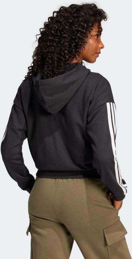 Adidas Essentials 3-Stripes French Terry Ritshoodie Zwart- Dames Zwart - Foto 3