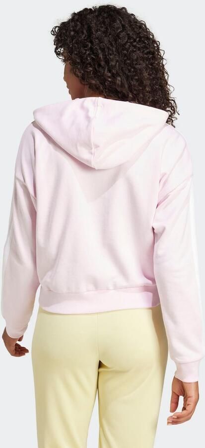Adidas Essentials 3-Stripes French Terry Ritshoodie Roze- Dames Roze - Foto 7