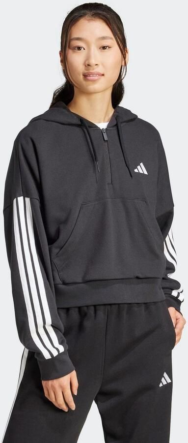 Adidas Zwarte half-zip Essentials 3-Stripes trui Black Dames - Foto 7