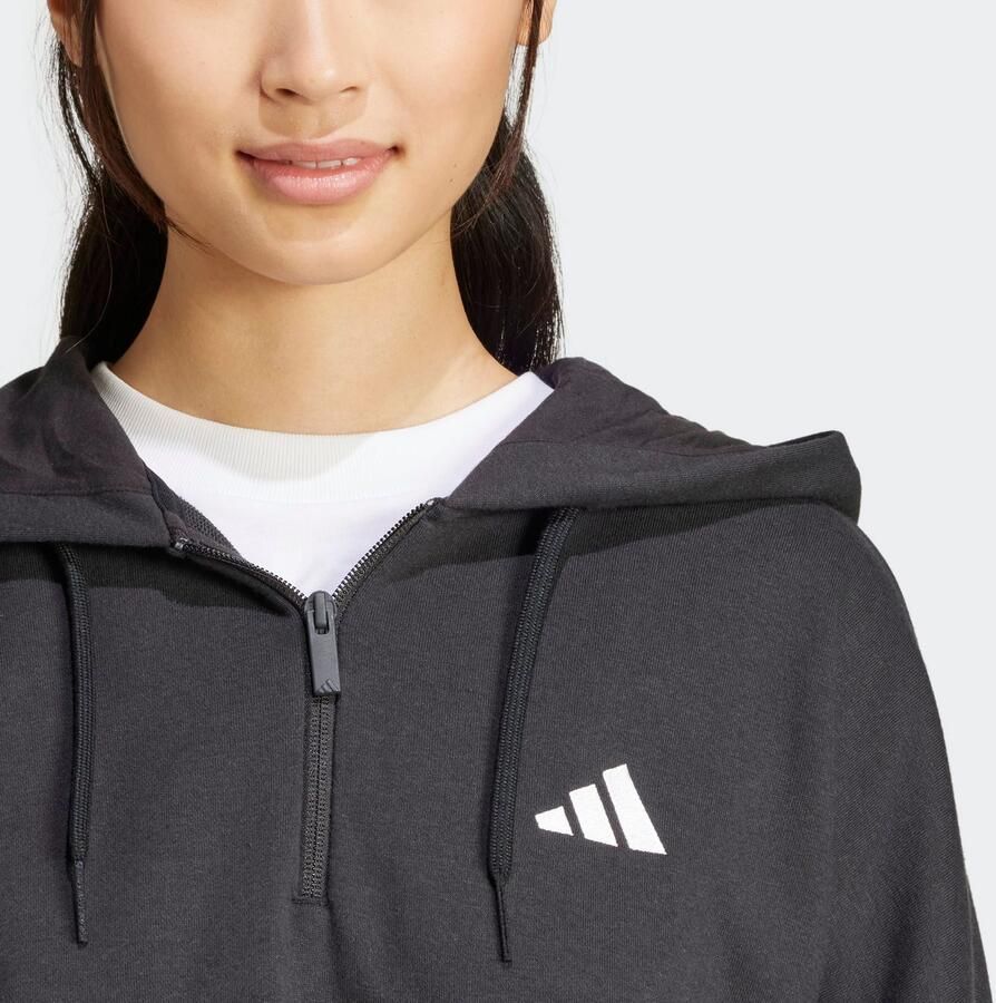 Adidas Zwarte half-zip Essentials 3-Stripes trui Black Dames