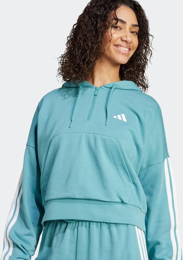 Adidas Essentials 3-Stripes French Terry Hoodie met Korte Rits - Foto 2