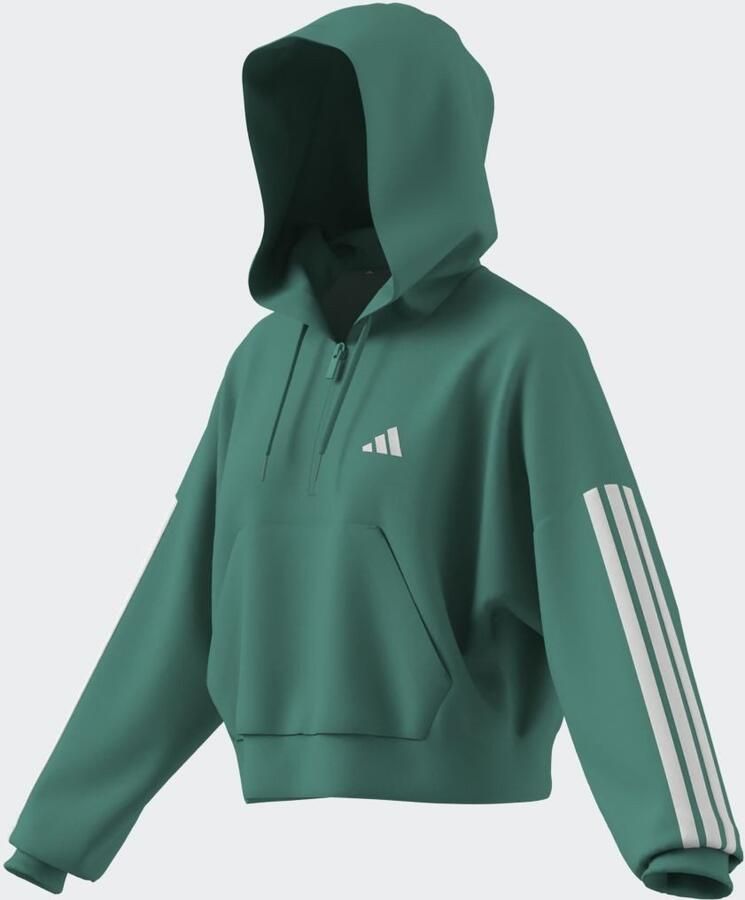 Adidas Essentials 3-Stripes French Terry Hoodie met Korte Rits