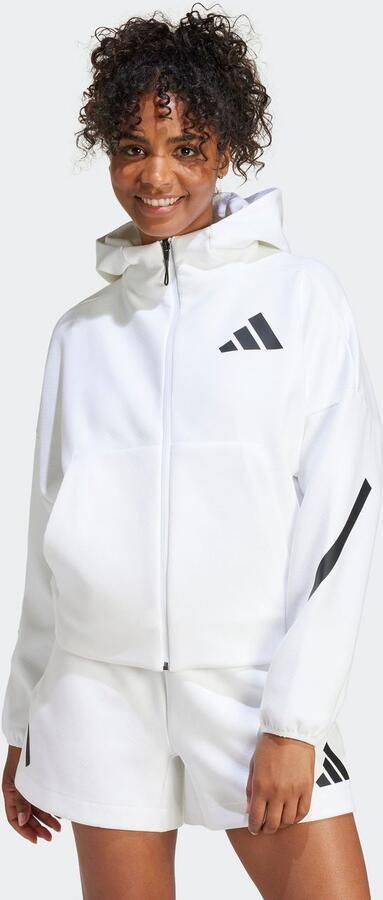 Adidas Witte Zip-Through Hoodie voor Vrouwen White Dames - Foto 16