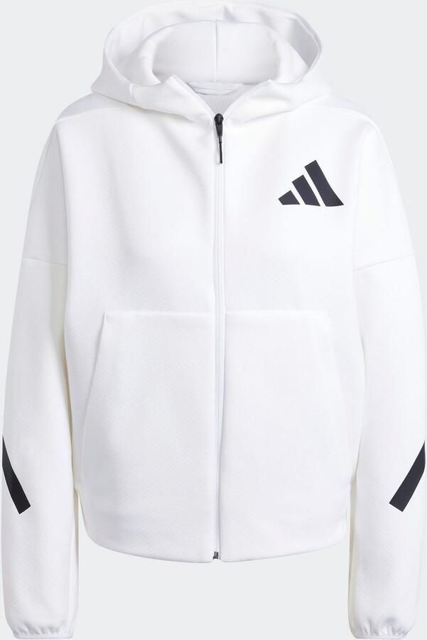 Adidas Witte Zip-Through Hoodie voor Vrouwen White Dames - Foto 9