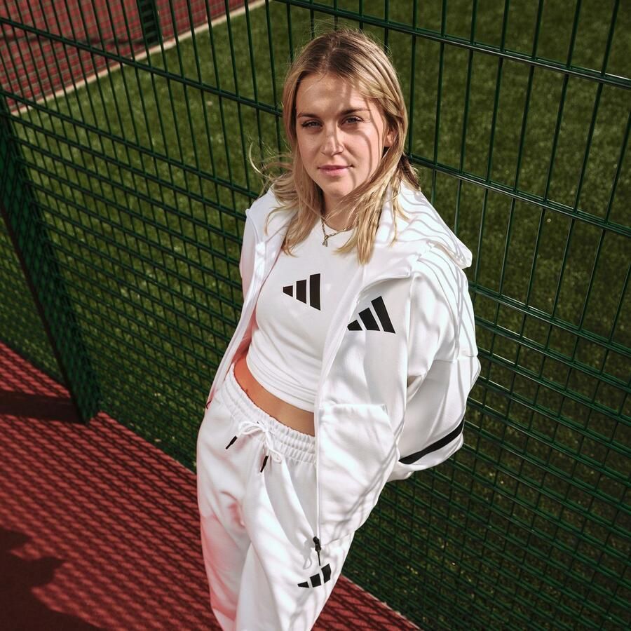 Adidas Witte Zip-Through Hoodie voor Vrouwen White Dames - Foto 4