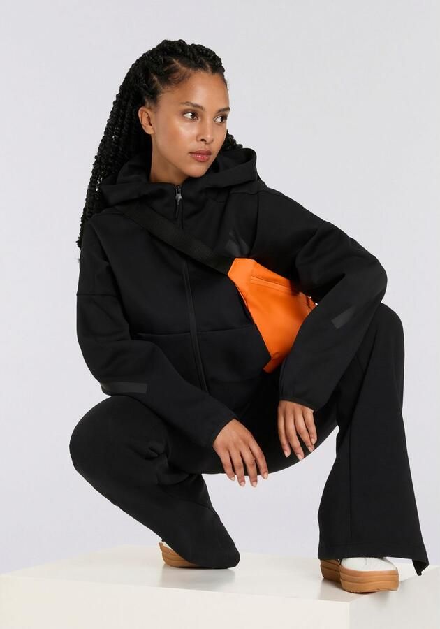 Adidas Z.N.E. Full Zip Hoodie Zwart- Dames Zwart - Foto 7