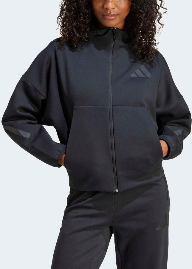 Adidas Z.N.E. Full Zip Hoodie Zwart- Dames Zwart - Foto 6