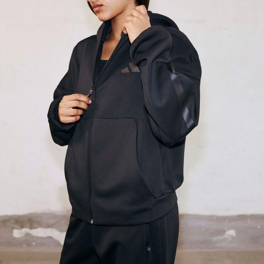 Adidas Z.N.E. Full Zip Hoodie Zwart- Dames Zwart - Foto 3