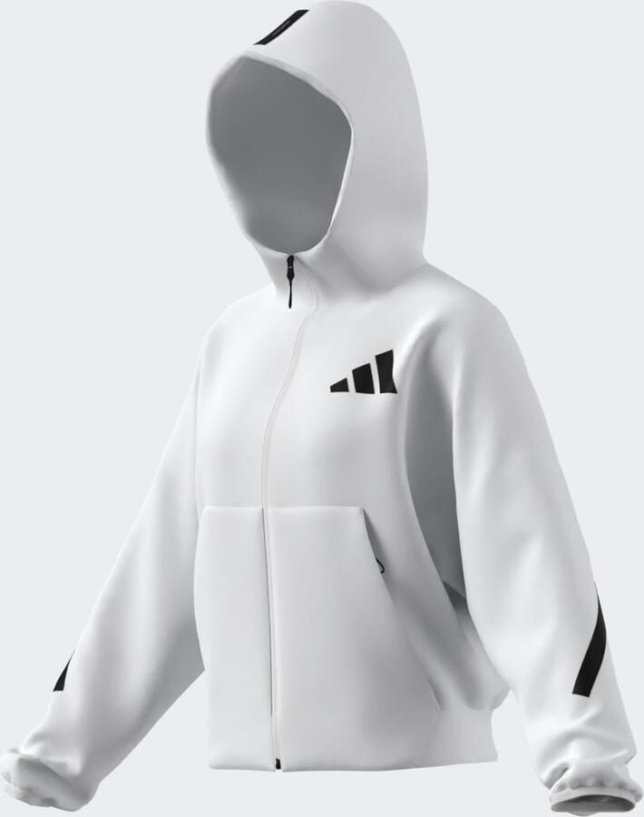 Adidas Witte Zip-Through Hoodie voor Vrouwen White Dames - Foto 7