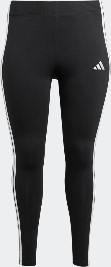 Adidas Essentials 3-Stripes Katoenen Legging (Grote Maat) Zwart- Dames Zwart - Foto 4