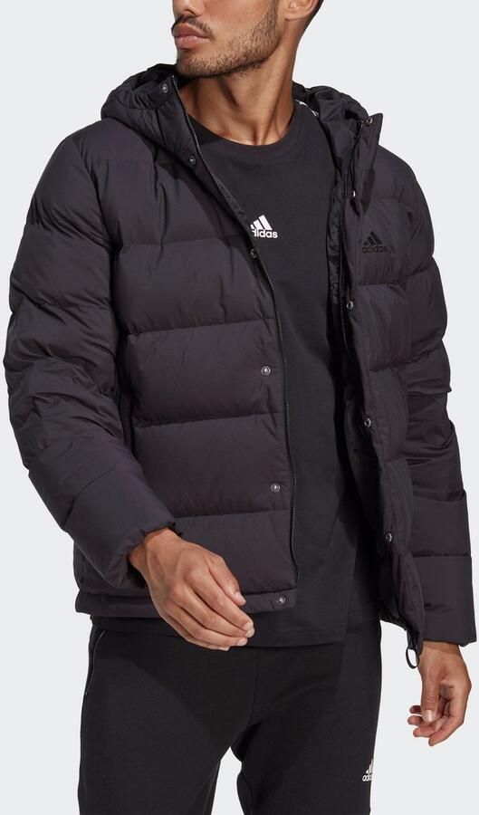 Adidas Helionic Donsjack met Capuchon Zwart- Heren Zwart - Foto 6