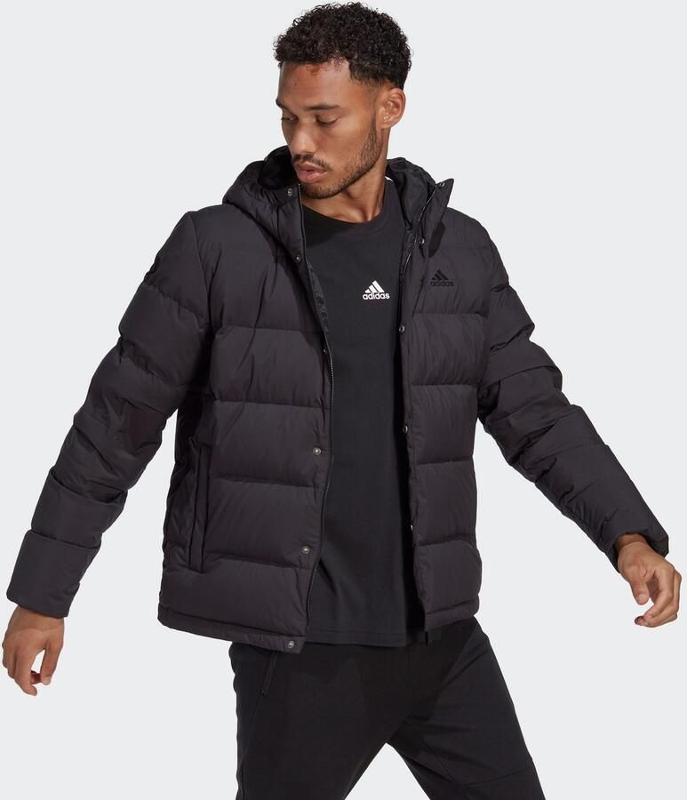 Adidas Helionic Donsjack met Capuchon Zwart- Heren Zwart - Foto 3