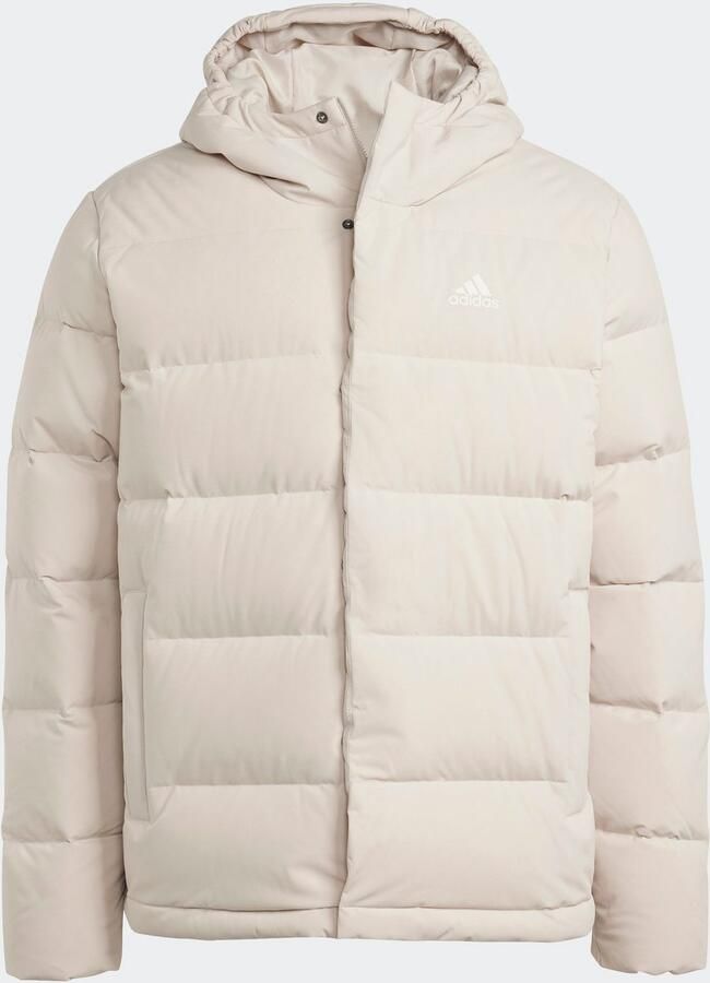 Adidas Helionic Donsjack met Capuchon Beige- Heren Beige - Foto 4