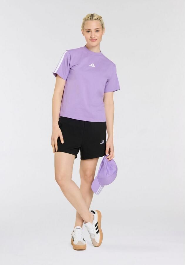 Adidas Essentials 3-Stripes Cotton Short Zwart- Dames Zwart - Foto 8