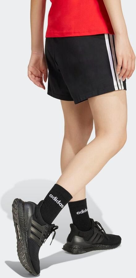 Adidas Essentials 3-Stripes Cotton Short Zwart- Dames Zwart - Foto 7