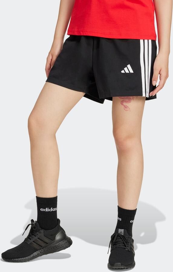 Adidas Essentials 3-Stripes Cotton Short Zwart- Dames Zwart - Foto 6
