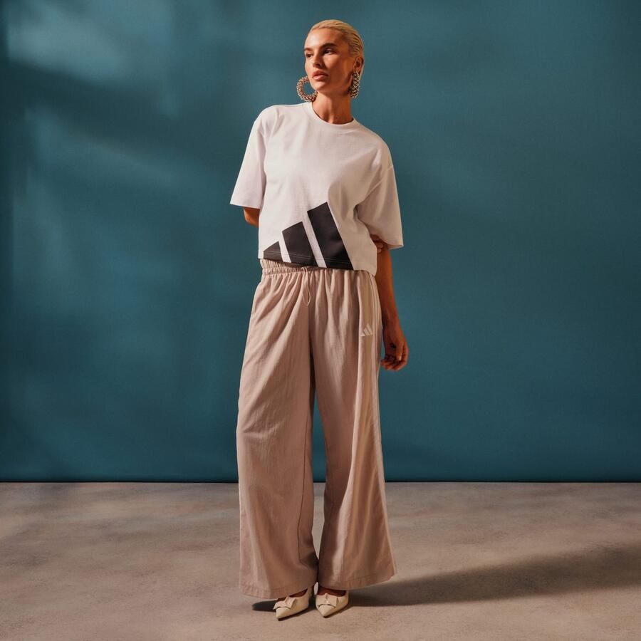 Adidas Sportswear Sportbroek W 3S WV PT Parachute broek los gesneden met wijde pijpen (1-delig)