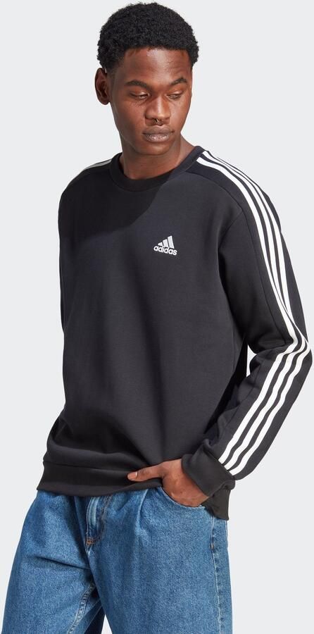 Adidas 3-Stripes Fleece Sweatshirt Sporty Style Black Heren - Foto 7