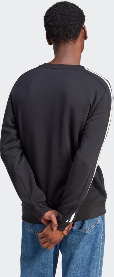 Adidas 3-Stripes Fleece Sweatshirt Sporty Style Black Heren - Foto 6