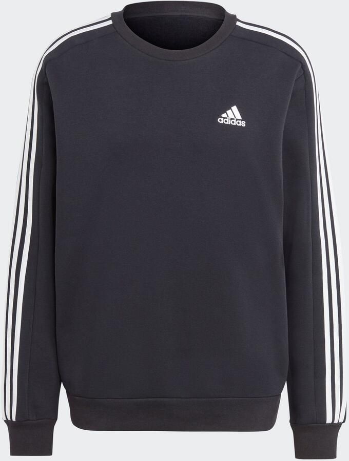 Adidas 3-Stripes Fleece Sweatshirt Sporty Style Black Heren - Foto 2