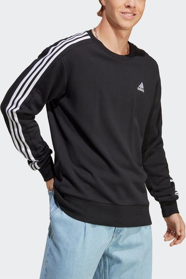 Adidas M 3S FT SWT Stijlvol en Comfortabel Sweatshirt Zwart Heren - Foto 7