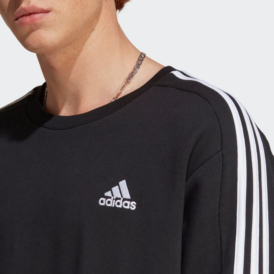 Adidas M 3S FT SWT Stijlvol en Comfortabel Sweatshirt Zwart Heren