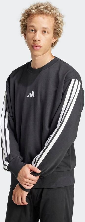 Adidas Essentials 3-Stripes French Terry Sweatshirt Zwart- Heren Zwart - Foto 6