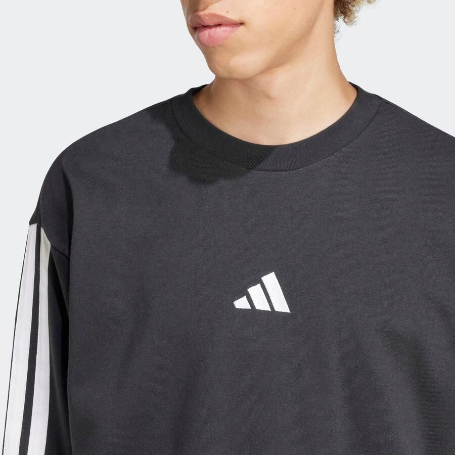 Adidas Essentials 3-Stripes French Terry Sweatshirt Zwart- Heren Zwart