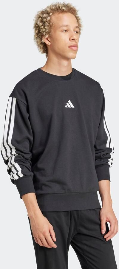 Adidas Essentials 3-Stripes French Terry Sweatshirt Zwart- Heren Zwart - Foto 5