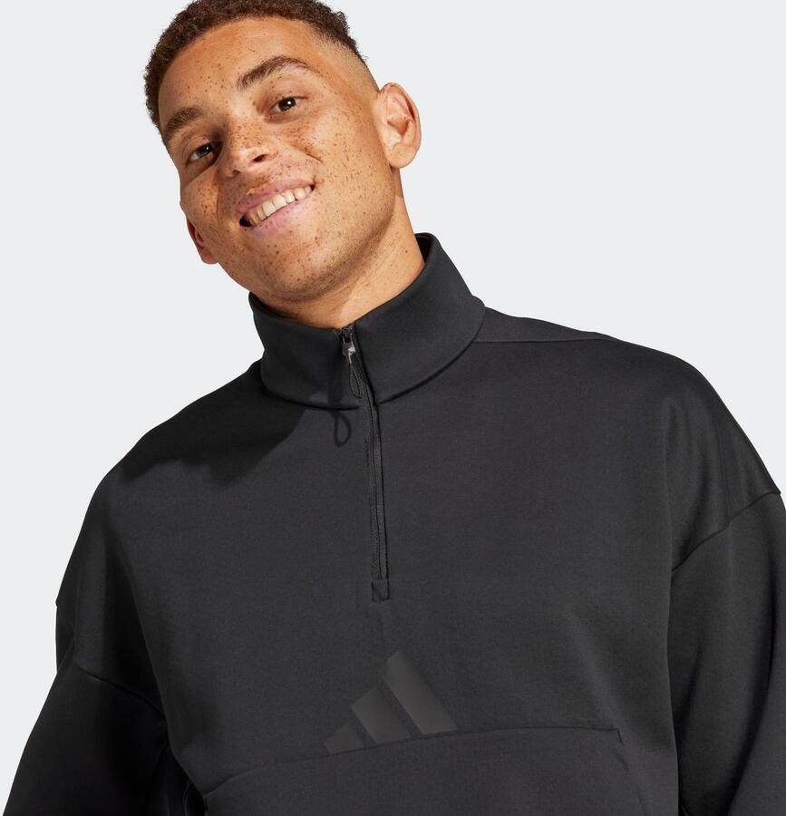 Adidas Z.N.E. Sweatshirt met Korte Rits Zwart- Heren Zwart - Foto 2