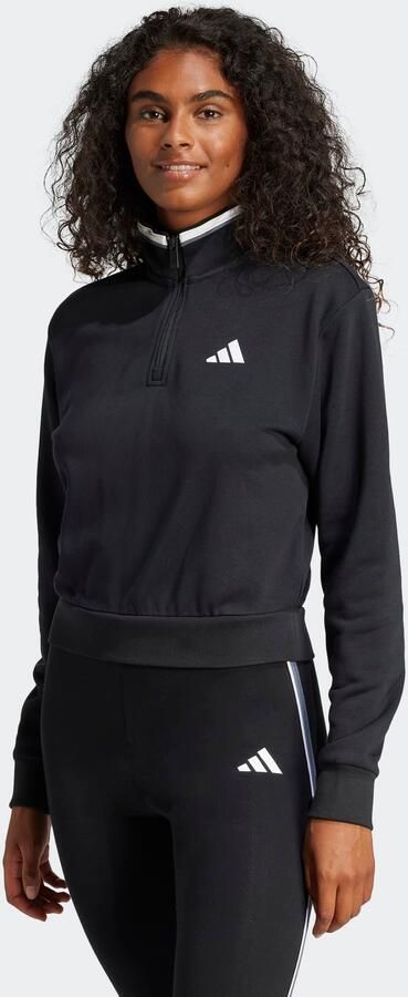 Adidas Essentials Color Pop French Terry Crop Trainingsjack met Korte Rits - Foto 7