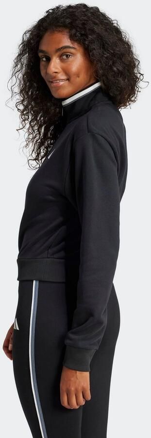 Adidas Essentials Color Pop French Terry Crop Trainingsjack met Korte Rits - Foto 6