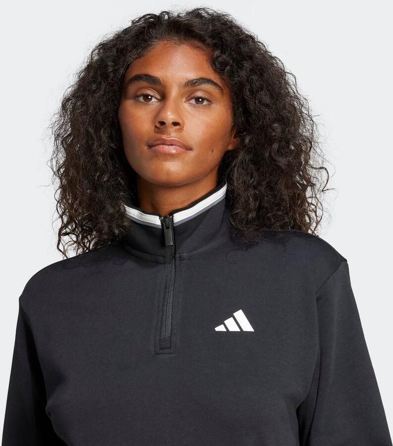 Adidas Essentials Color Pop French Terry Crop Trainingsjack met Korte Rits - Foto 2