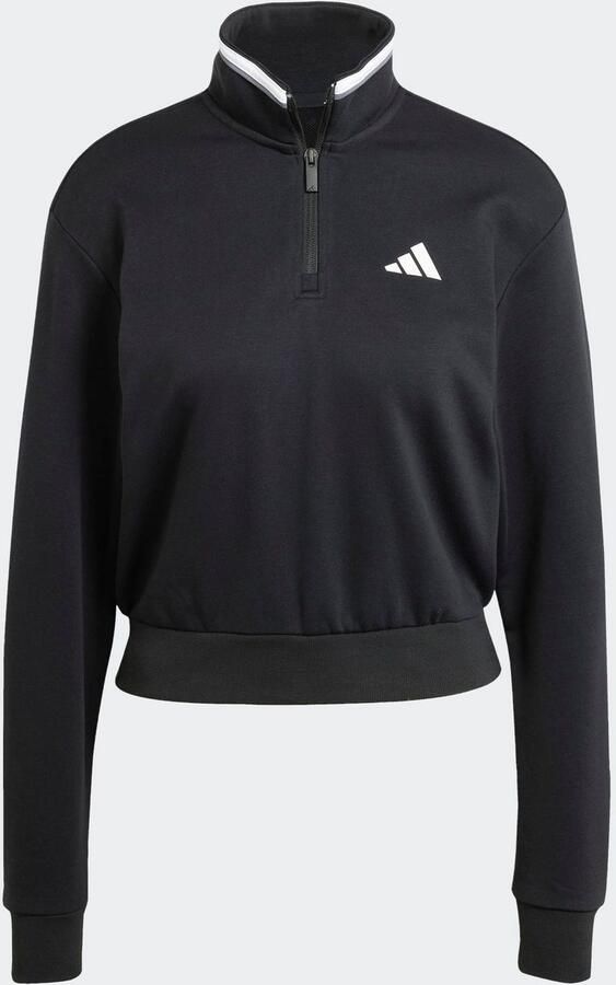 Adidas Essentials Color Pop French Terry Crop Trainingsjack met Korte Rits - Foto 4