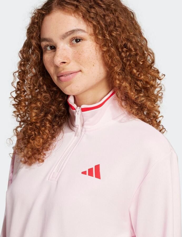 Adidas Essentials Color Pop French Terry Crop Trainingsjack met Korte Rits - Foto 2