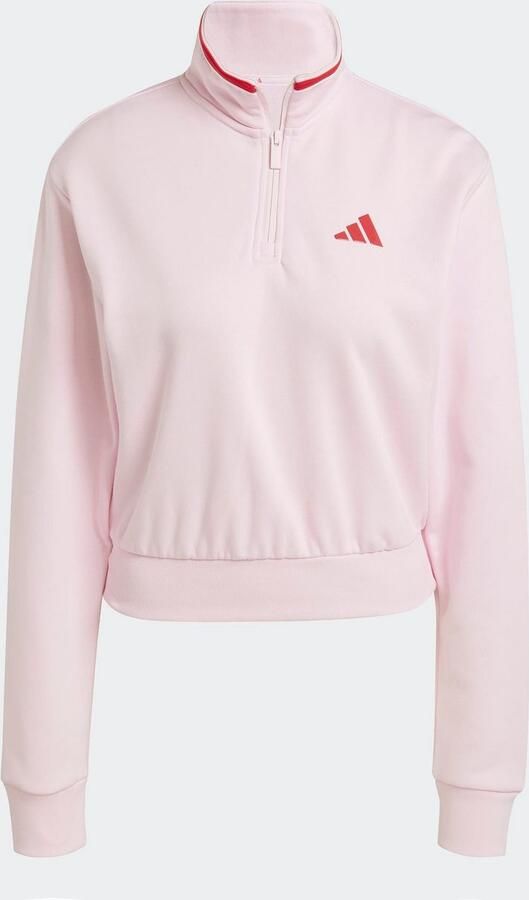 Adidas Essentials Color Pop French Terry Crop Trainingsjack met Korte Rits - Foto 3