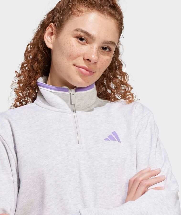 Adidas Essentials Color Pop French Terry Crop Trainingsjack met Korte Rits - Foto 3