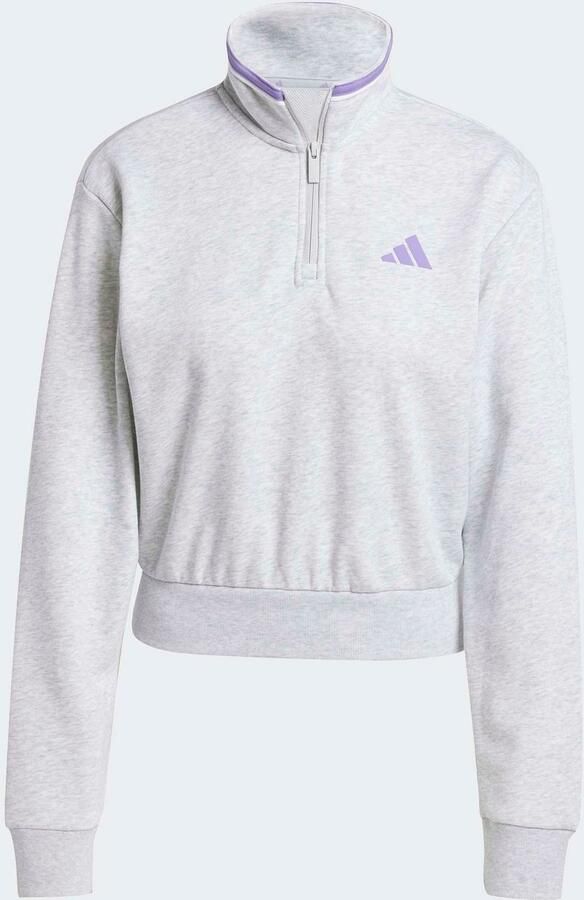 Adidas Essentials Color Pop French Terry Crop Trainingsjack met Korte Rits - Foto 4