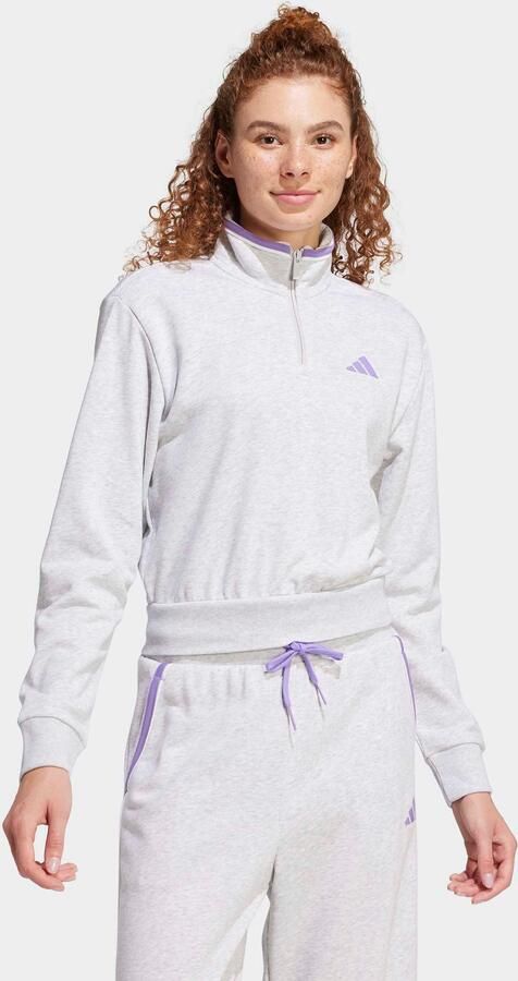 Adidas Essentials Color Pop French Terry Crop Trainingsjack met Korte Rits - Foto 5