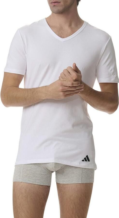 Adidas Sportswear T-shirt Active Flex Cotton V-hals korte mouw comfortabel elastisch (Set van 2) - Foto 2